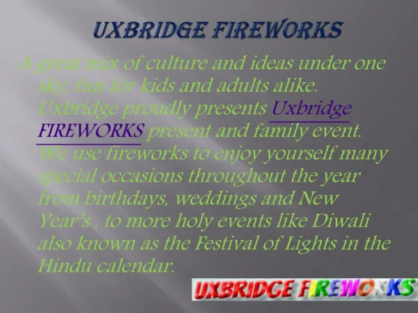 Know about best fireworks ideas at uxbridge fireworks