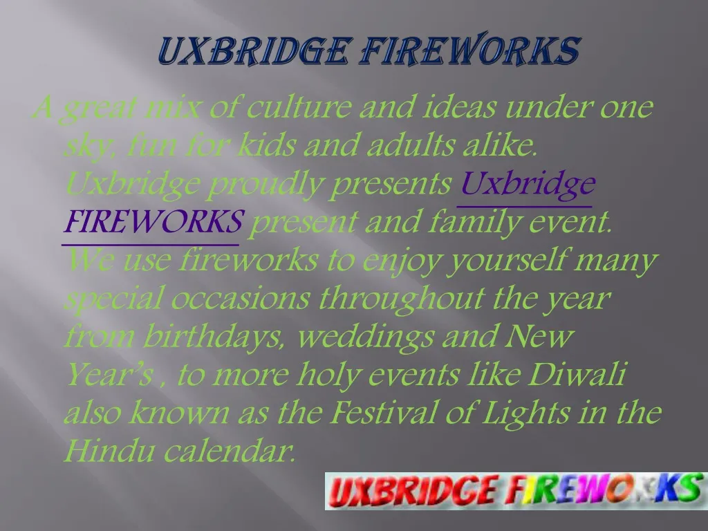 uxbridge fireworks