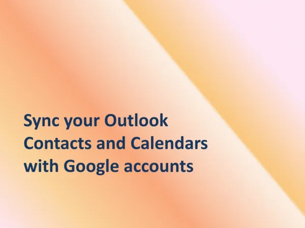 How to synchronize Outlook calendar with Google accounts