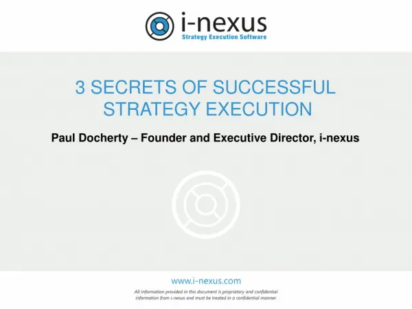 3 Secrets of Successful Execution Webinar