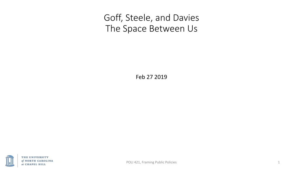 goff steele and davies the space between us