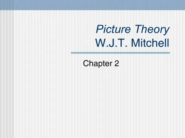 Picture Theory
W.J.T. Mitchell