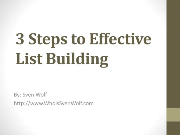 3 Steps to Effective List Building