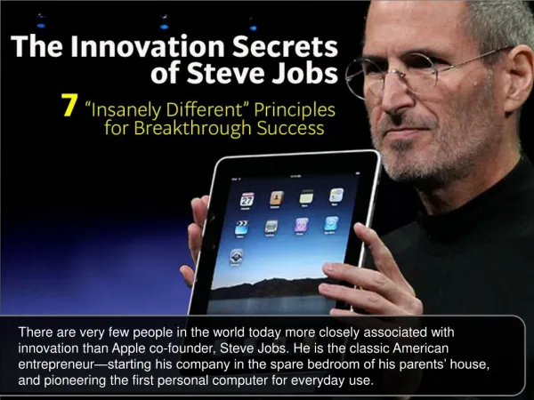 The Innovation Secrets Of Steve Jobs