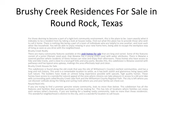 Brushy Creek Residences For Sale in Round Rock, Texas3