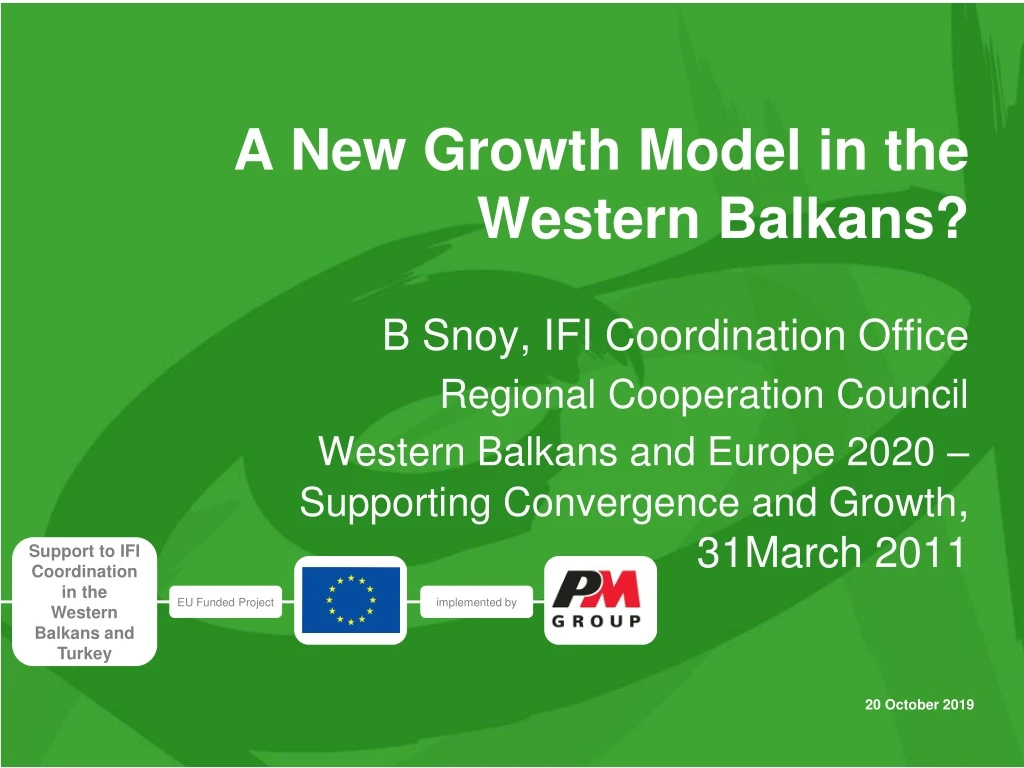 a new growth model in the western balkans