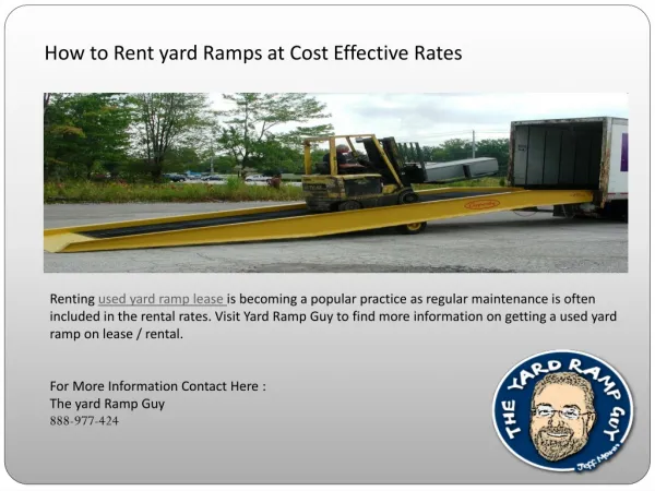 How to rent yard ramps at cost effective rates