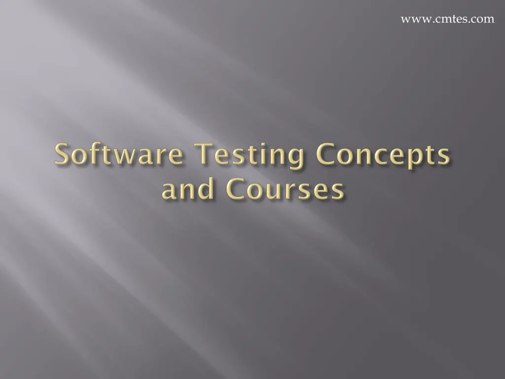 software testing concepts and courses