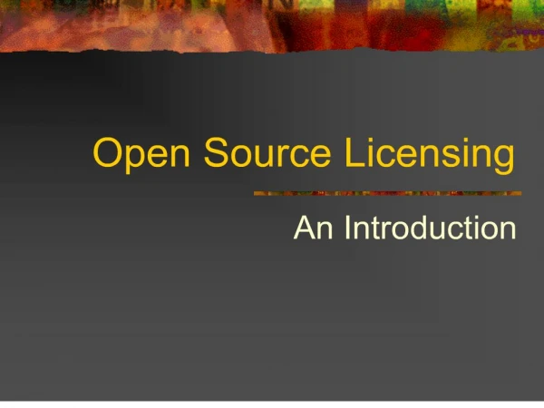 open source licensingopen source licensing