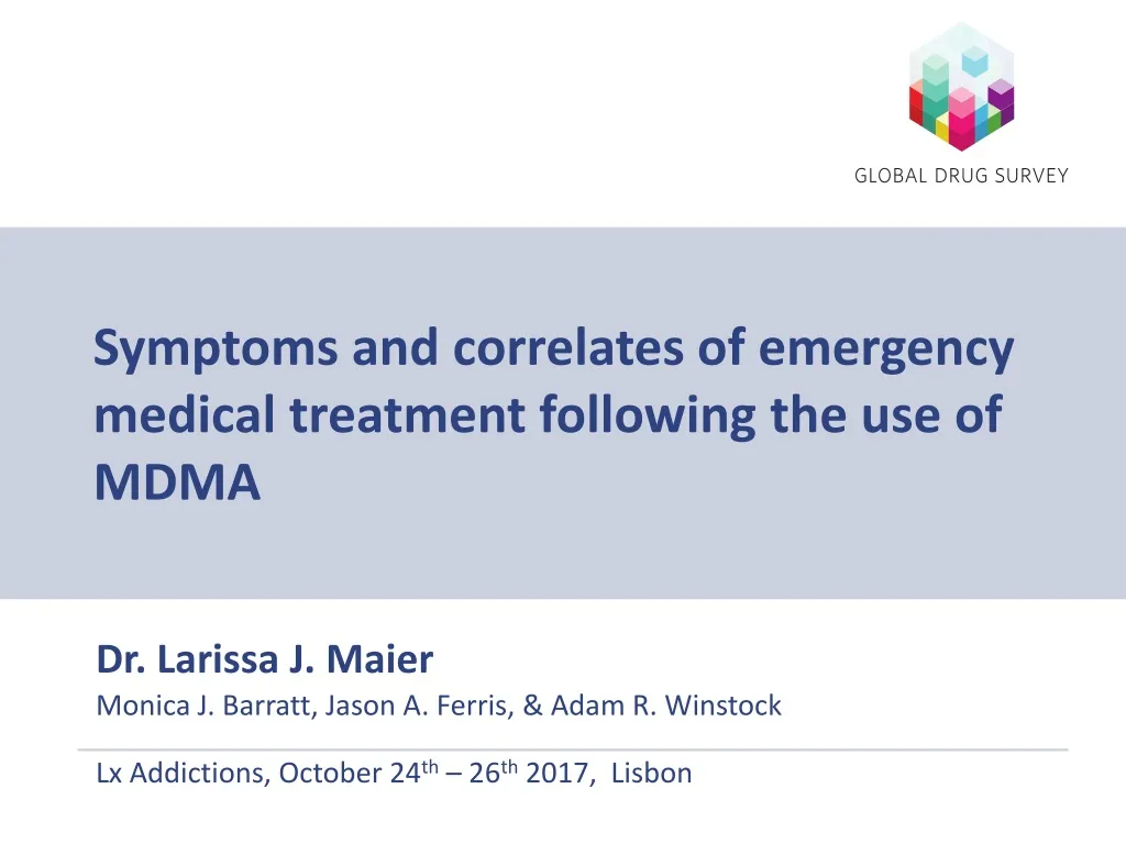 symptoms and correlates of emergency medical treatment following the use of mdma