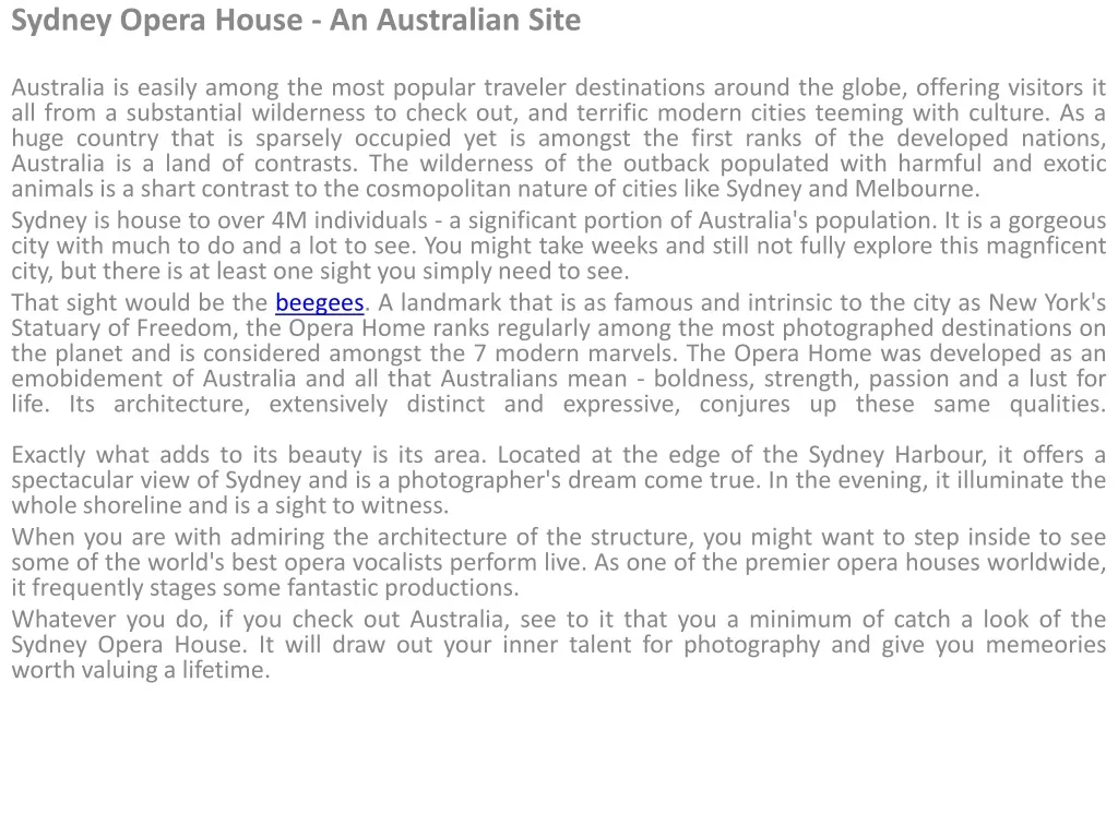 sydney opera house an australian site australia