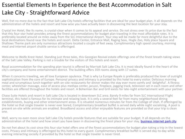 Essential Elements In Experience the Best Accommodation in