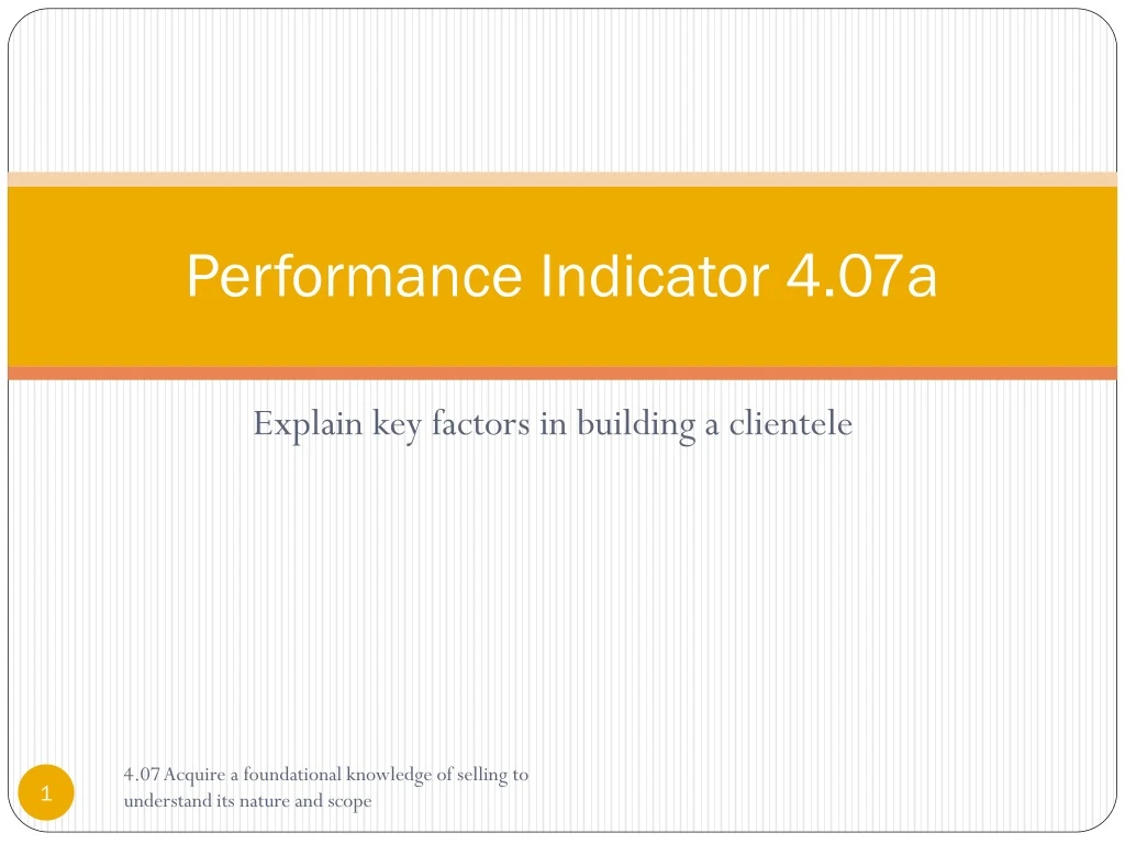 performance indicator 4 07a