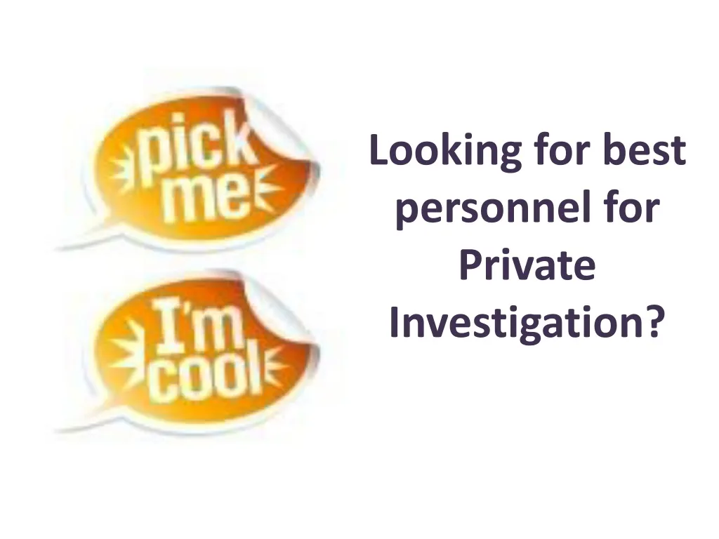looking for best personnel for private investigation