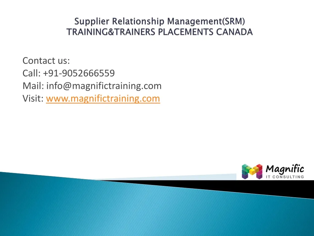 supplier relationship management srm training trainers placements canada