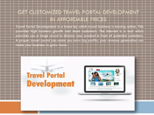 Get Customized Travel Portal Development in Affordable Price