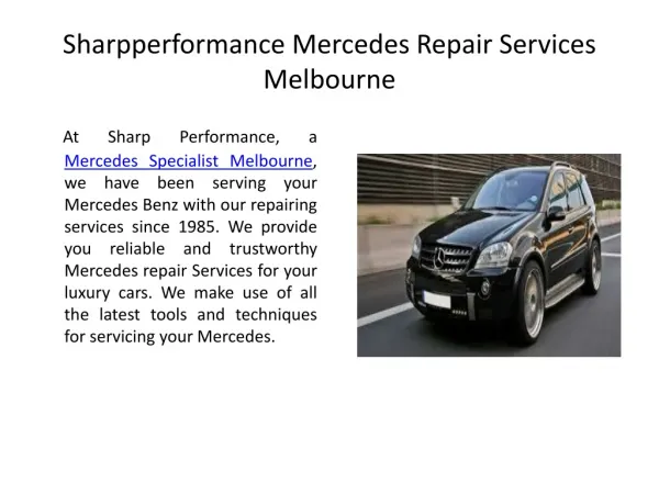 Where to Go for a Reliable Mercedes Benz Servicing?