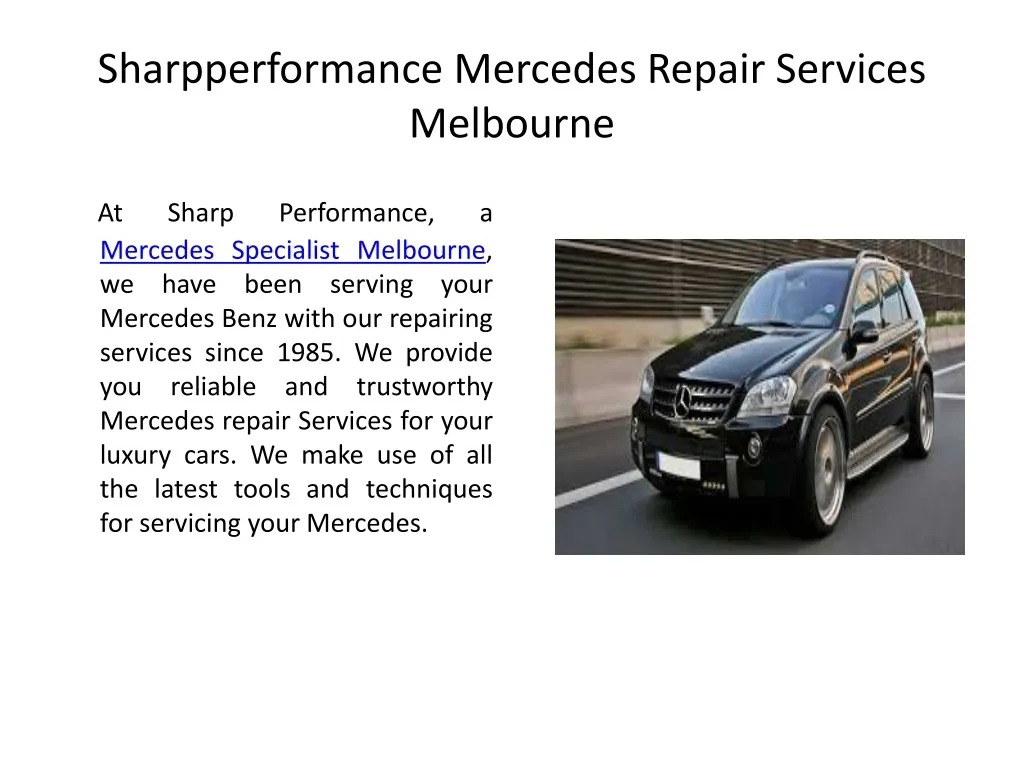 sharpperformance mercedes repair services melbourne
