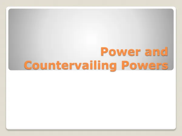 Power and Countervailing Powers