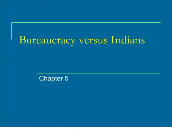 bureaucracy versus indians