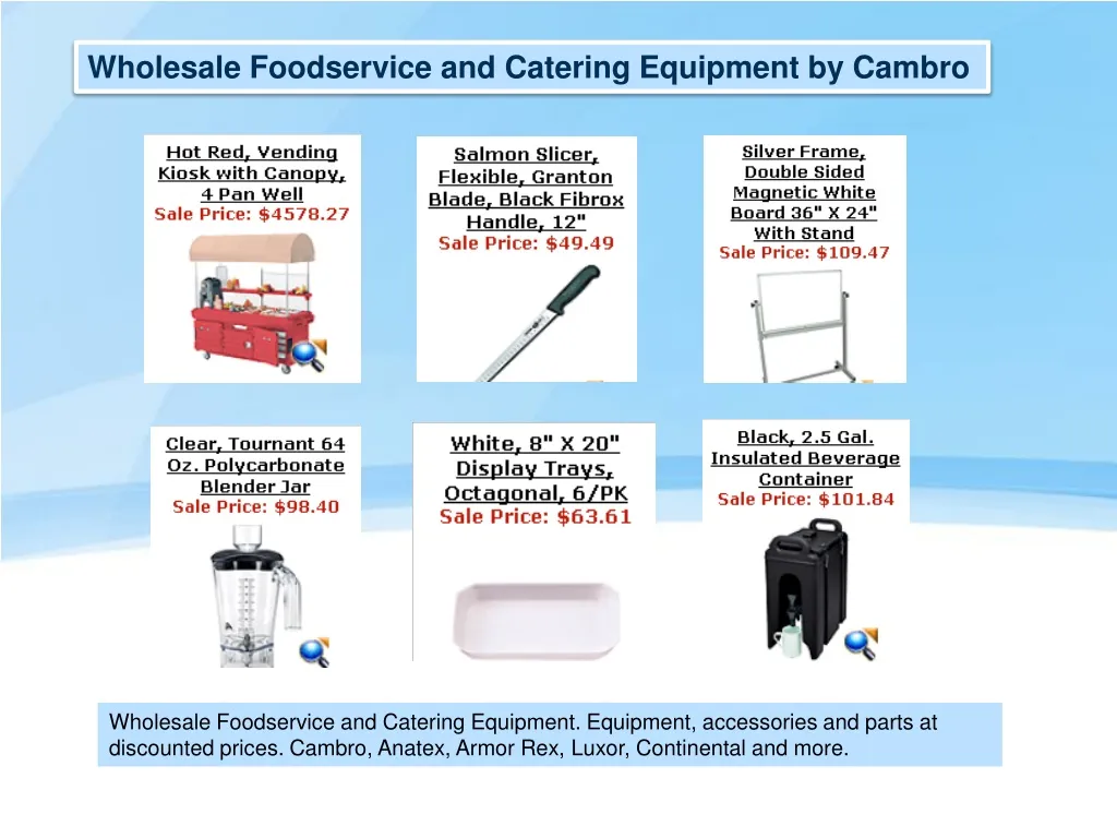 wholesale foodservice and catering equipment