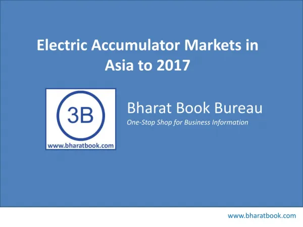 Electric Accumulator Markets in Asia to 2017 - Market Size,