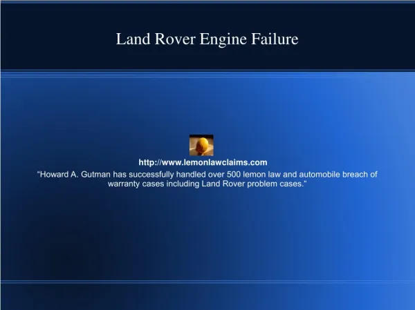 Land Rover Engine Failure