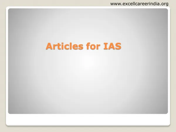 Articles for IAS