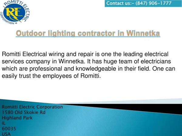 Outdoor lighting contractor in Winnetka