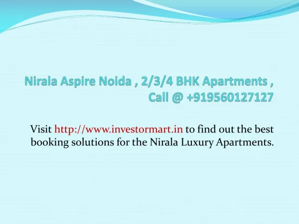 Nirala Aspire Noida Extension Greater Noida