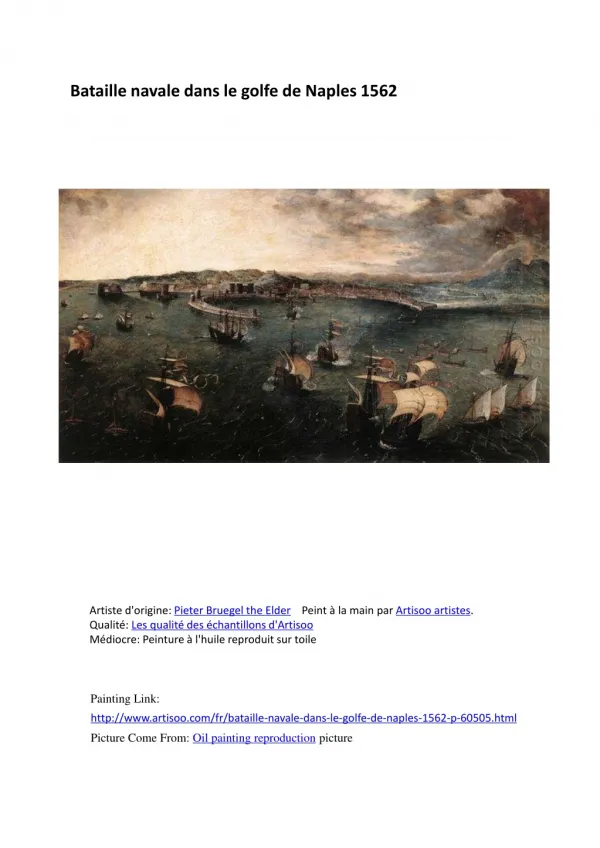 Bataille navale dans le golfe de Naples 1562-peinture à l'hu
