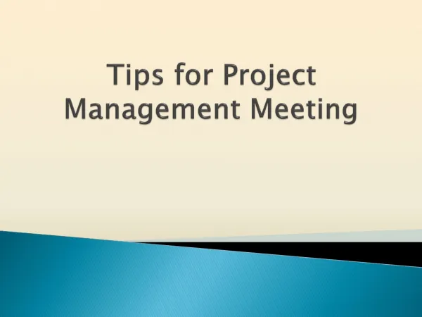 Essential Tips for Project Management Meeting