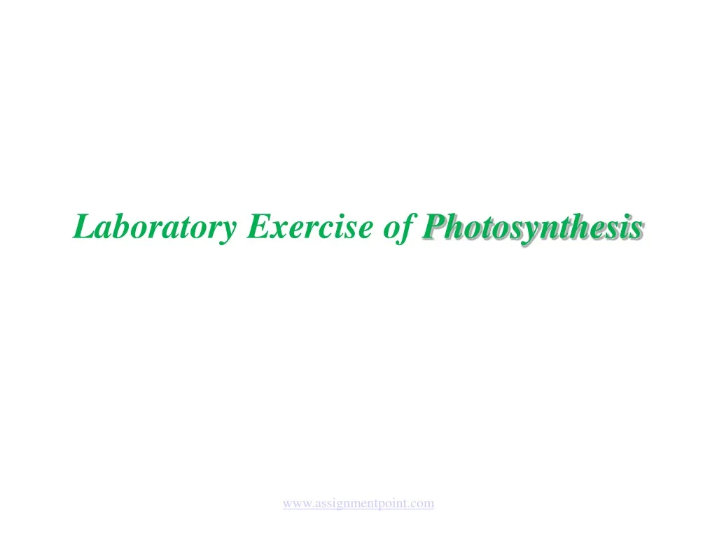 laboratory exercise of photosynthesis
