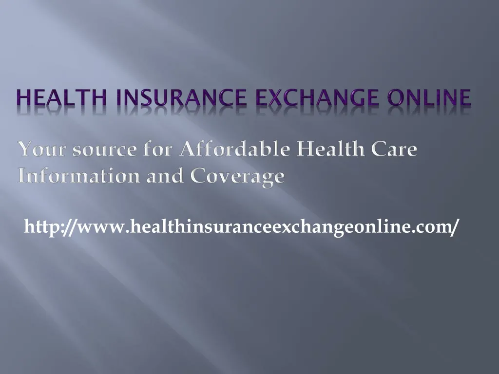 health insurance exchange online
