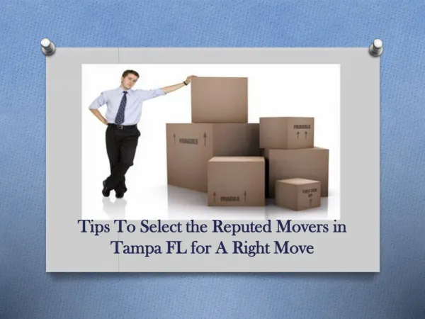 Hire Reputed Movers in Tampa FL