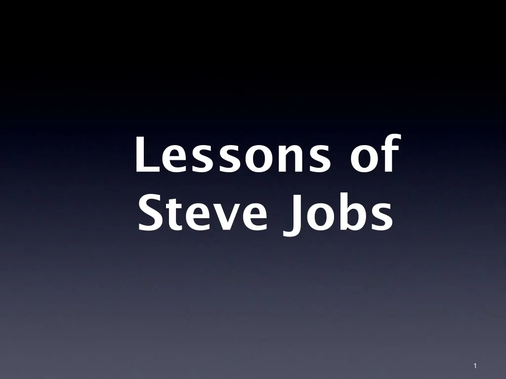 lessons of steve jobs