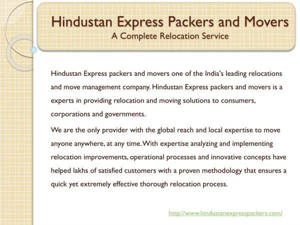Hindustan Express Packers and Movers in Pune