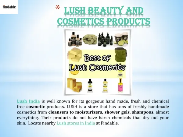 Lush fresh handmade Cosmetics in India