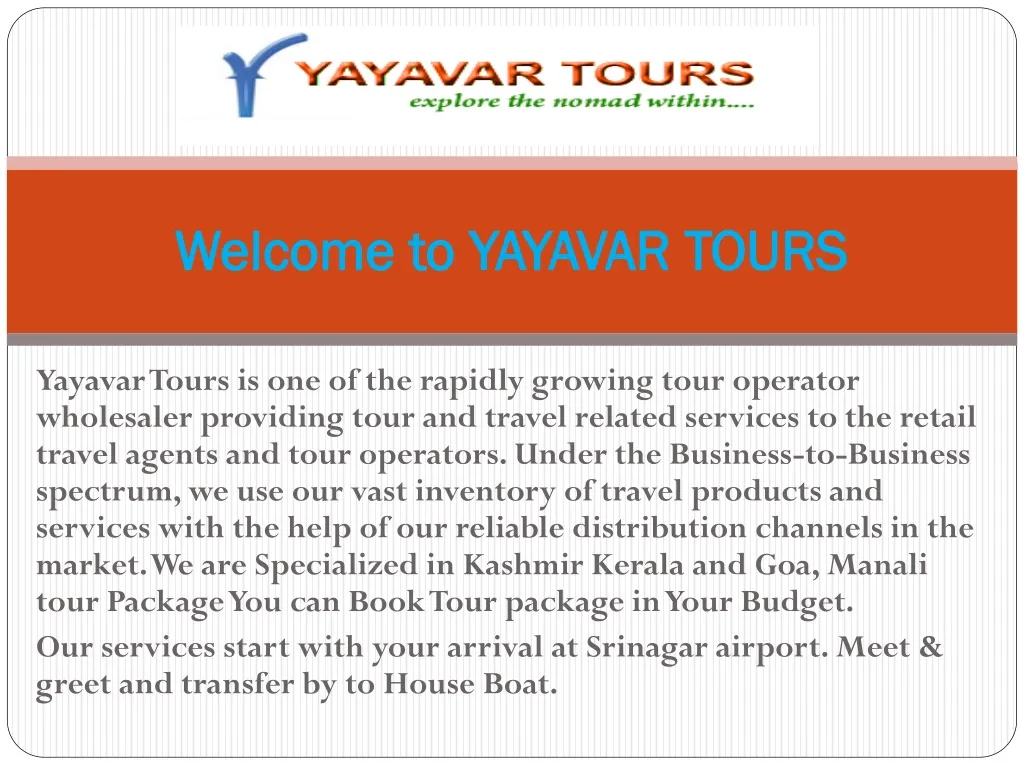 welcome to yayavar tours