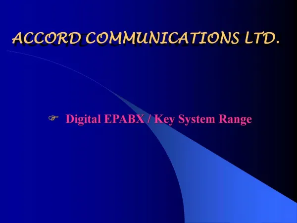 Digital EPABX / Key System Range