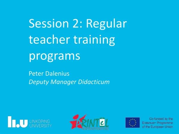 Session 2: Regular teacher training programs