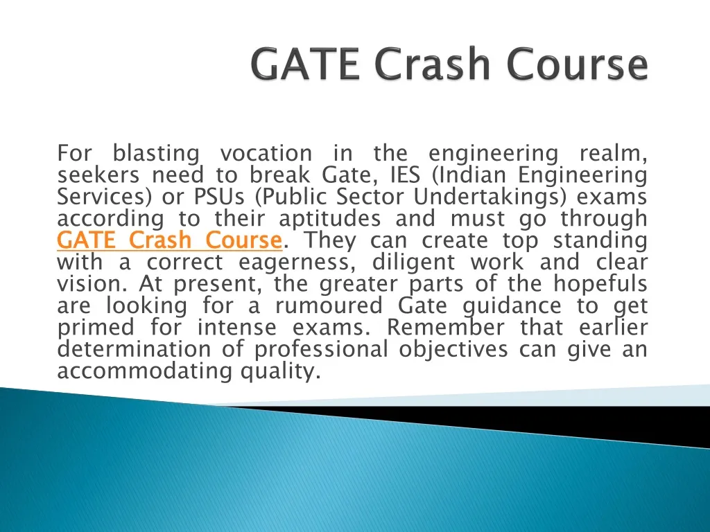 gate crash course