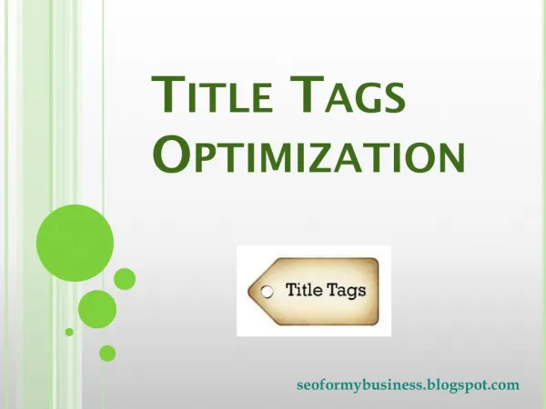 Title Tags Optimization