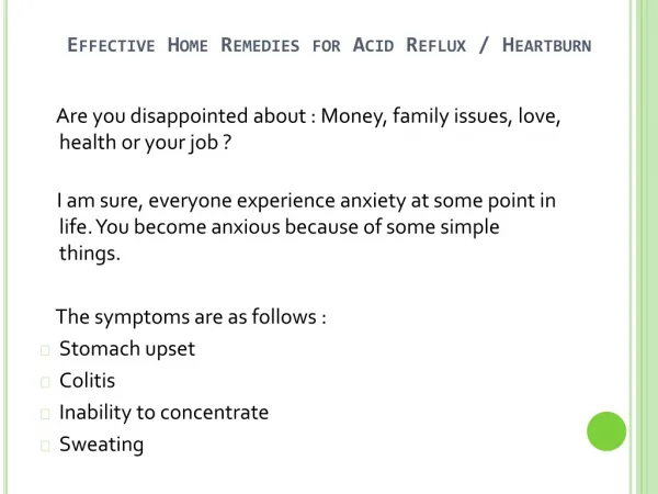 Home Remedies For Anxiety