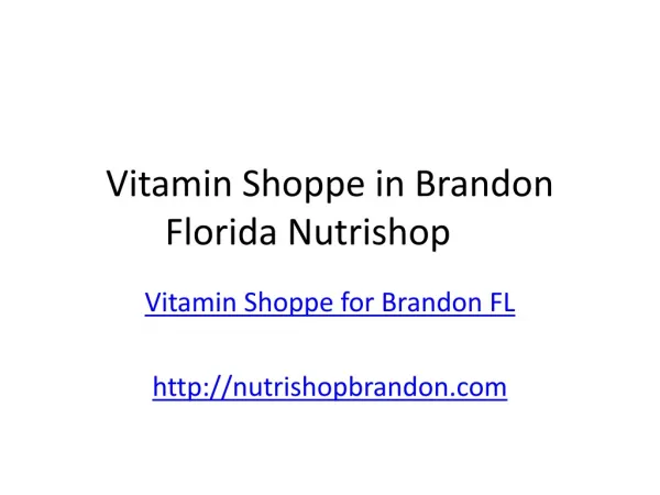 Need supplementation in Brandon Fl