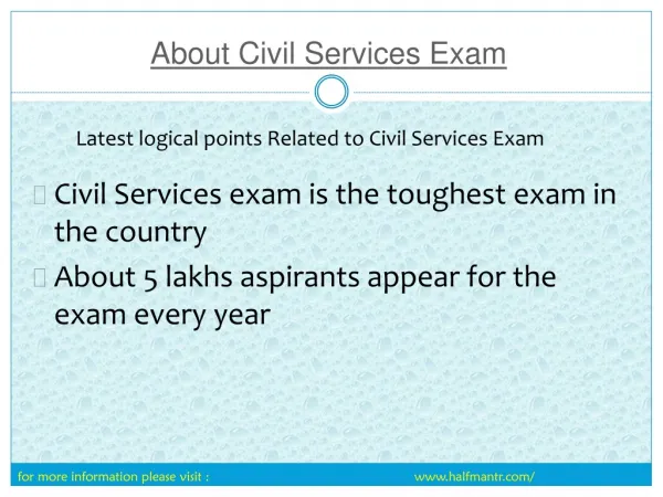 Latest logical Points Related to Civil Services