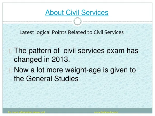 Latest logical Points Related to Civil Services