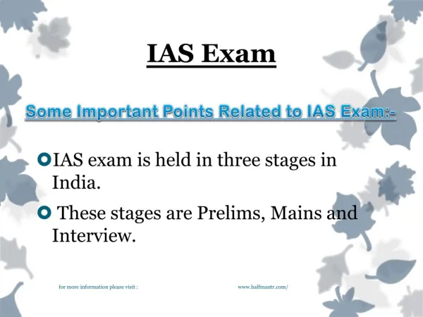 New Points about IAS Exam