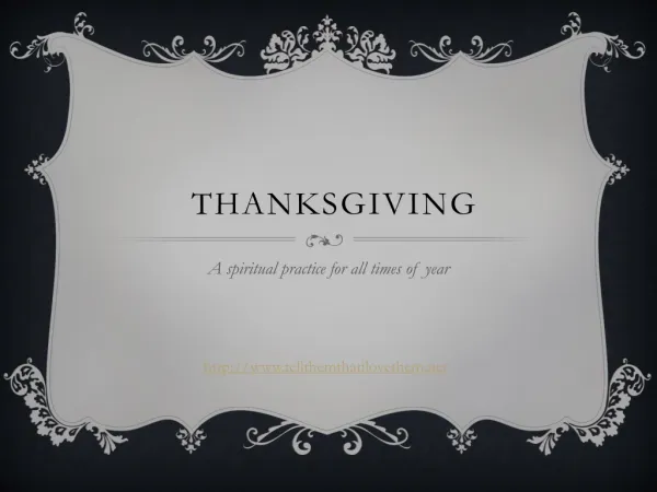Thanksgiving: A Spiritual Practice for All Times of Year