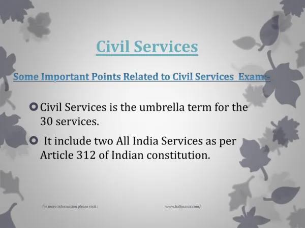 Some news about Civil Services